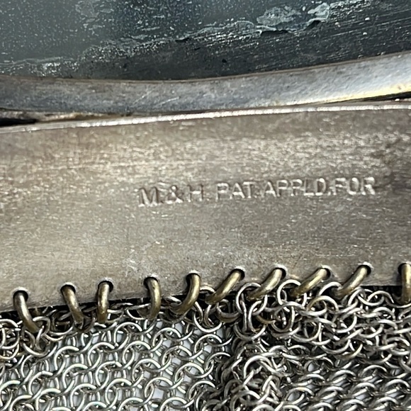 Antique Sterling Silver 925 Chain Mesh Expandable Top Snap Mirror Bag Super Rare - Picture 15 of 16